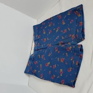 Barneys New York Men's Blue W/ Red Green Roses 100% Cotton Shorts,  R 32